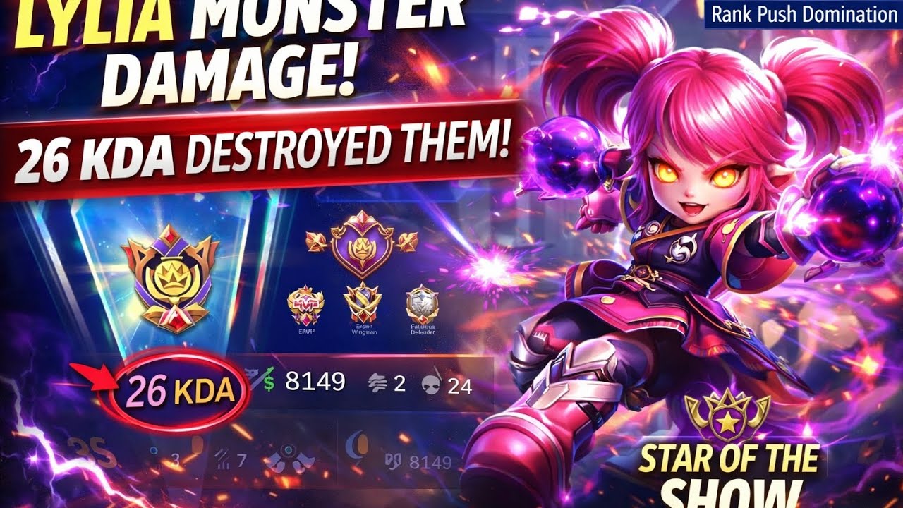 LYLIA 26 KDA  | MVP Star Of The Show | Annoying Hero Gameplay |  (LYLIA MLBB) 