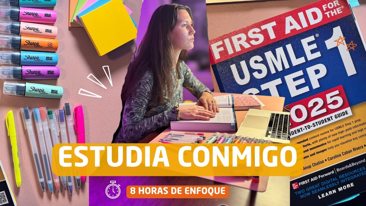 Estudia conmigo para el Step 1 – Sesión de 8 horas (Dia 73) (White noise background)