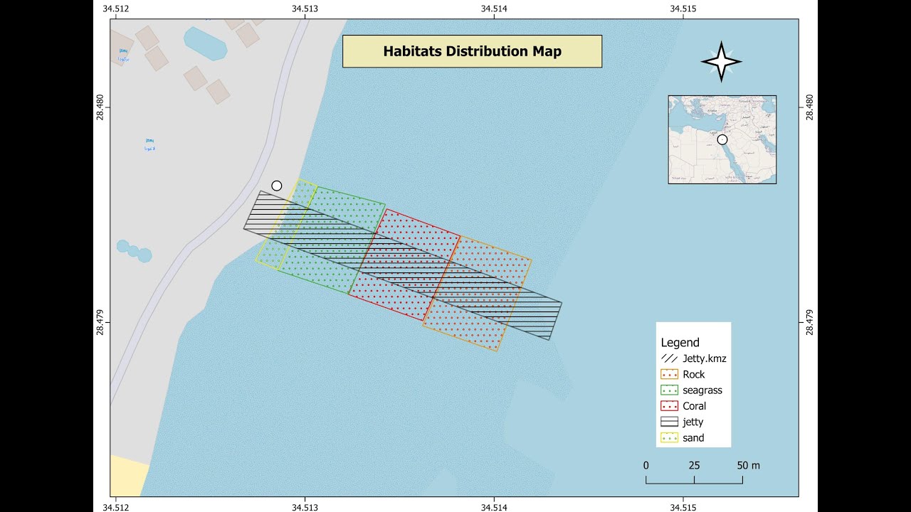 كيفية عمل خرائط احترافية  لتوزيع البيئات الحيوية والمسح البيئي باستخدام برنامج Qgis للمبتدئين.