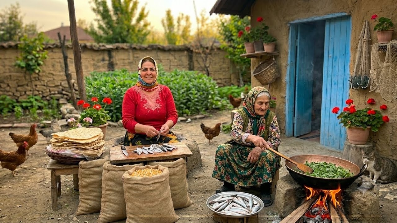 Catching White Fish from the River & Cooking It in the Garden Yard | Village Life