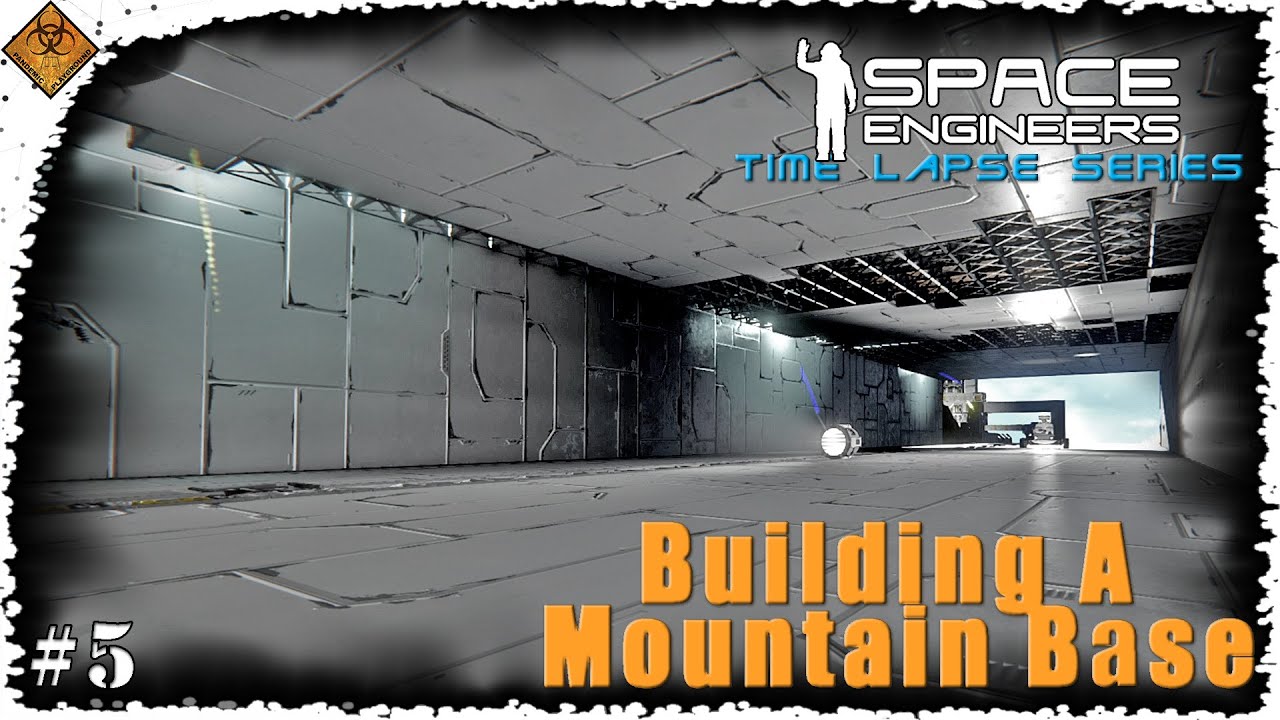 Space Engineers Time Lapse Series: Building A Mountain Base - More Tunnel Drilling EP5
