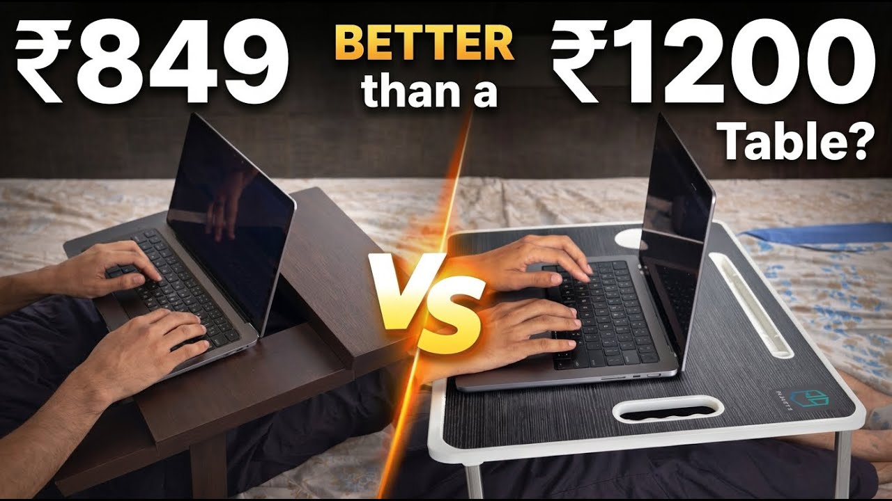 ₹849 Adjustable Wooden Laptop Table Review | Better Than ₹1200 Table?