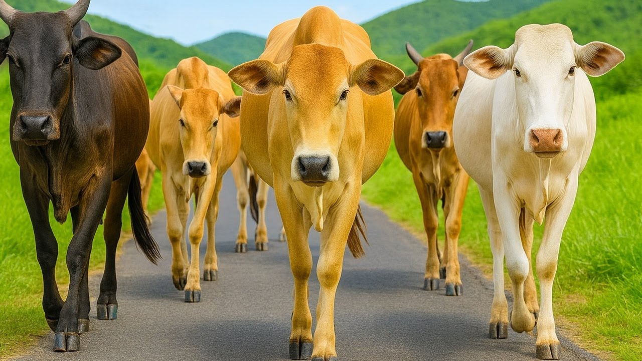 Video Menggiring Sapi Lembu Menuju Ke Kandang Peternakan Hewan Ternak Sapi Gembala- Bunyi sapi farm