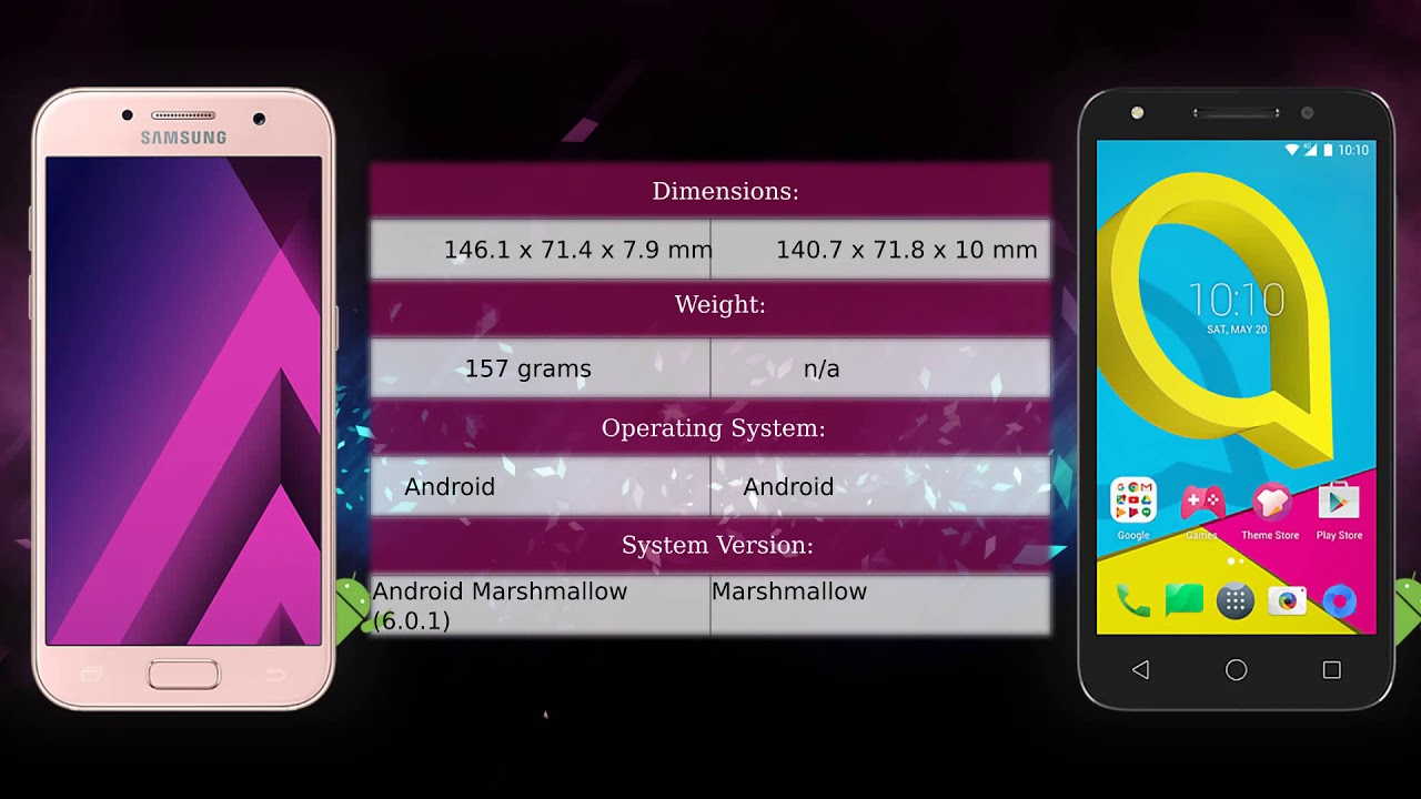Samsung Galaxy A5 2017 vs Alcatel U5 4G - Phone comparison