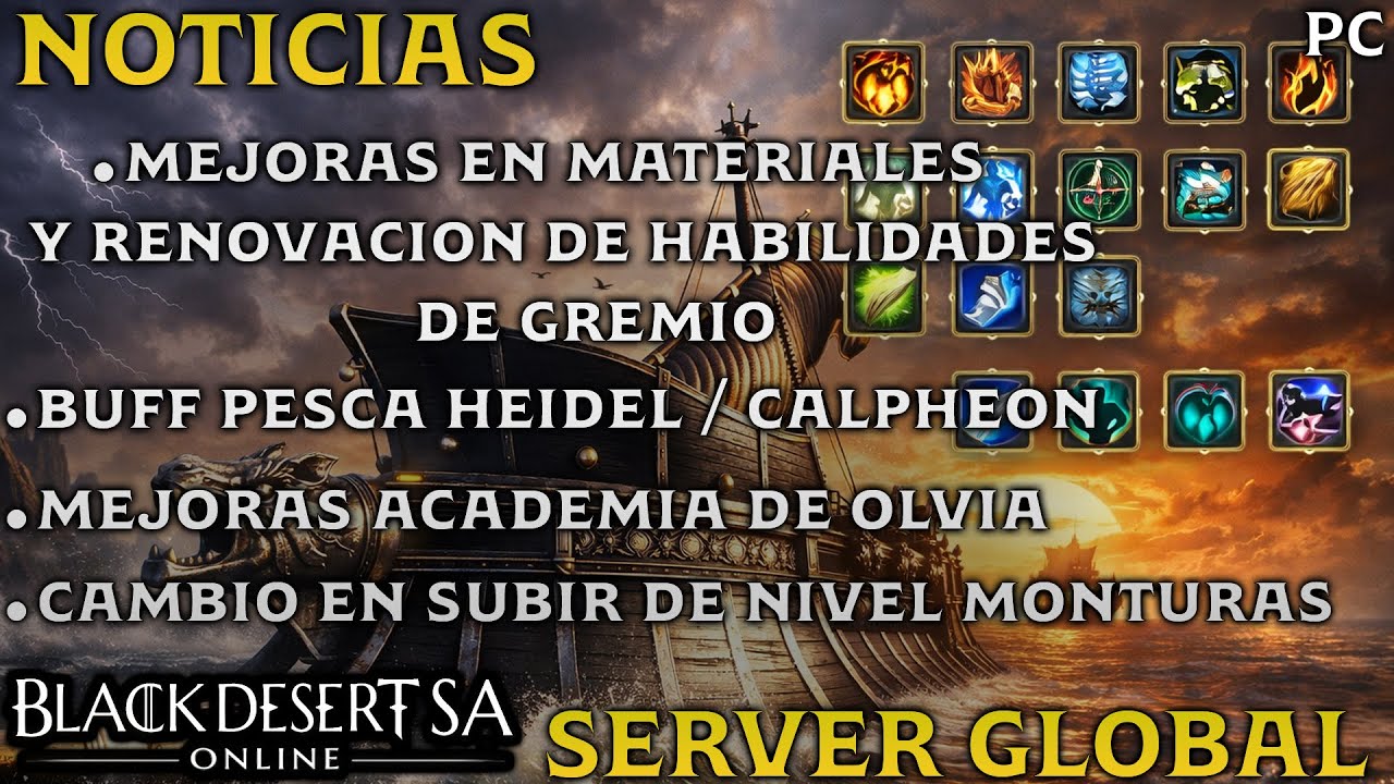 BLACK DESERT SA | RENOVACION HABILIDADES DE GREMIO | BUFF PESCA HEIDEL / CALPHEON | BDO | PC