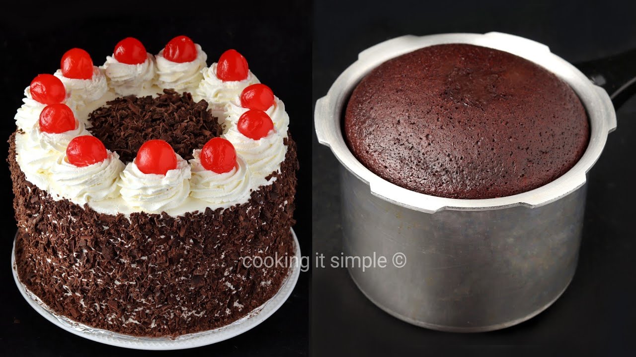 black forest cake in cooker/കുക്കറിൽ പെർഫെക്റ്റ് ബ്ലാക്ക്ഫോറസ്റ് കേക്ക്/ black forest without oven
