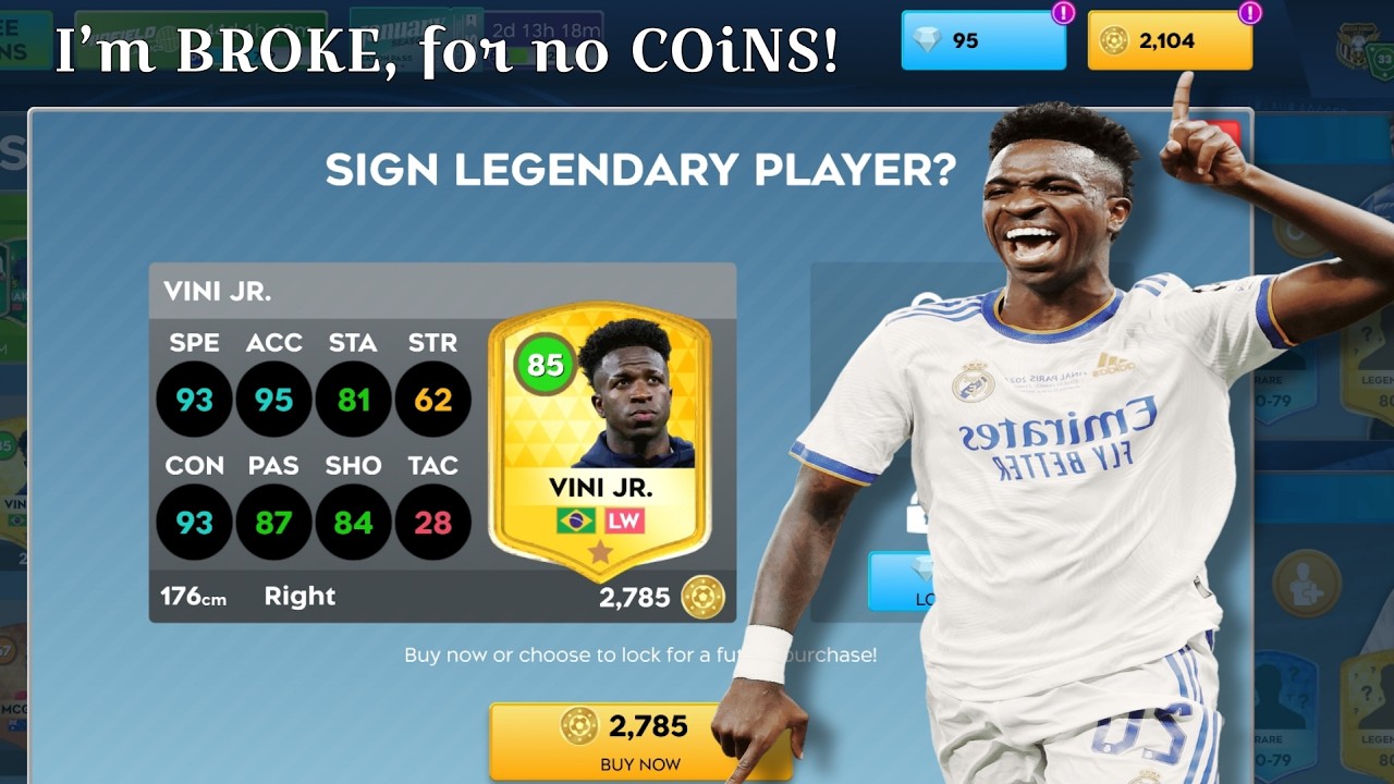I got Vinicius Júnior 😱 But I have no Coins 😭 Dream League Soccer 2026