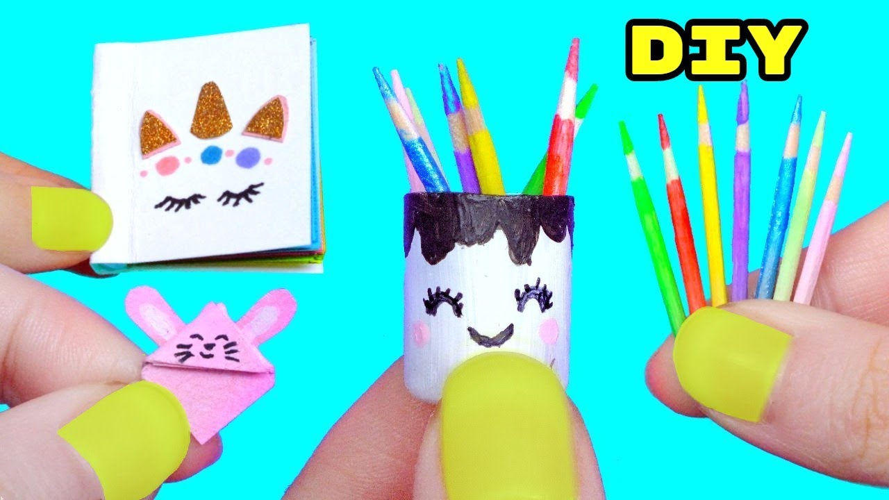DIY МИНИАТЮРНЫЕ ШКОЛЬНЫЕ ПРИНАДЛЕЖНОСТИ