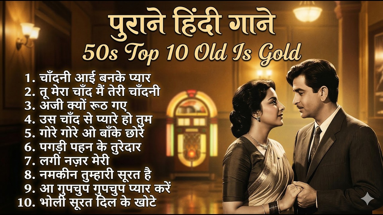 पुराने हिंदी गाने | 50s Top 10 Old Is Gold | चाँदनी आई बनके प्यार | Superhit Sadabahar Hindi Song