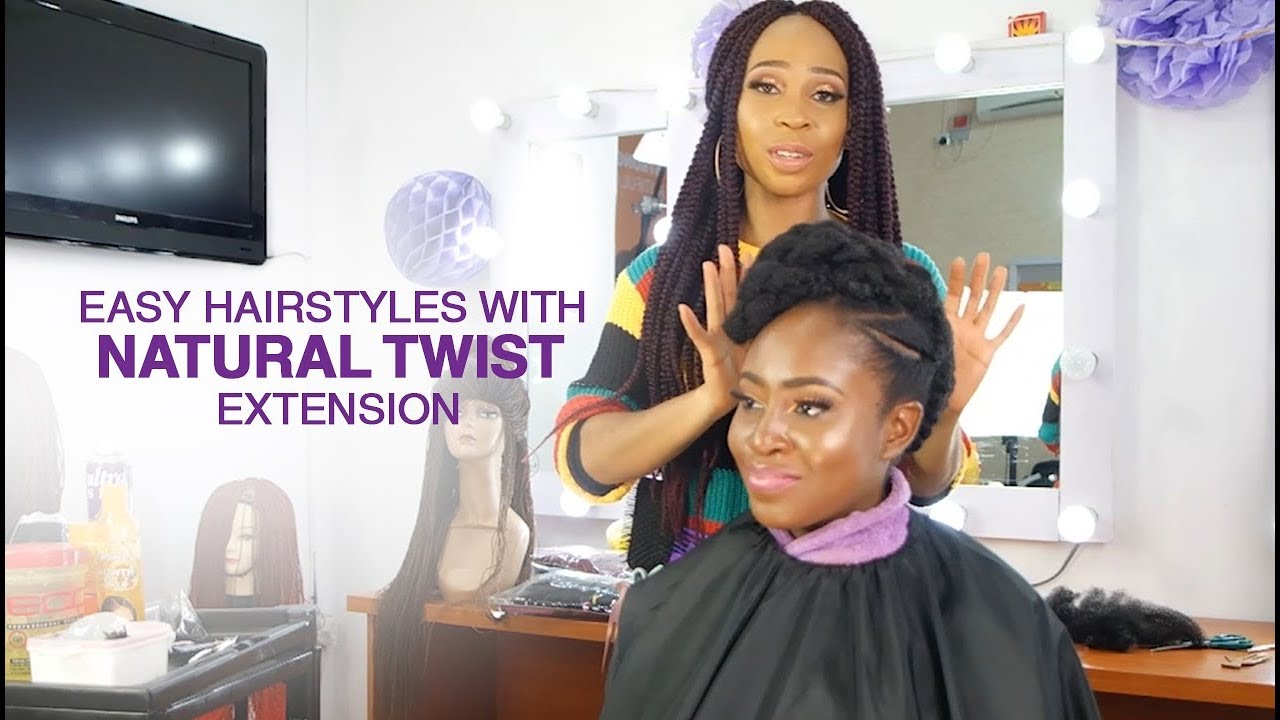 Easy Hairstyles For All Natural Hair Types || Product Use || Natural Twist Extension