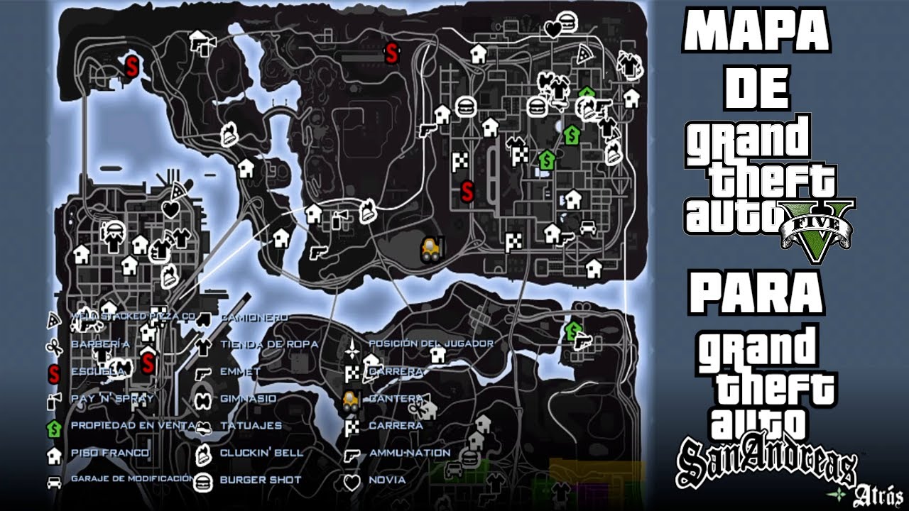 Mapa al Estilo de GTA V Para GTA San Andreas Android 2020