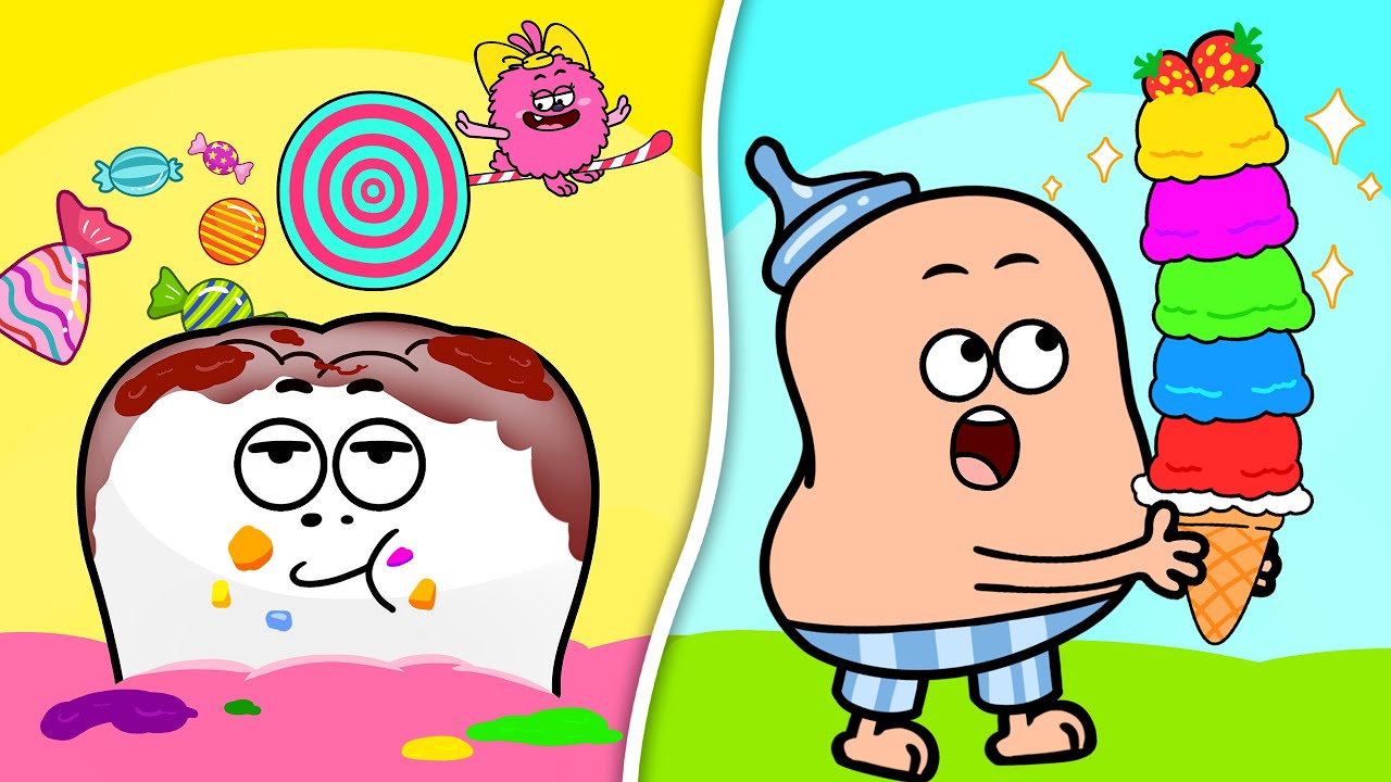 Brush Your Teeth - Hacky Baby and The Magic Lollipop - Healthy Ice Cream Song - Healthy Habits