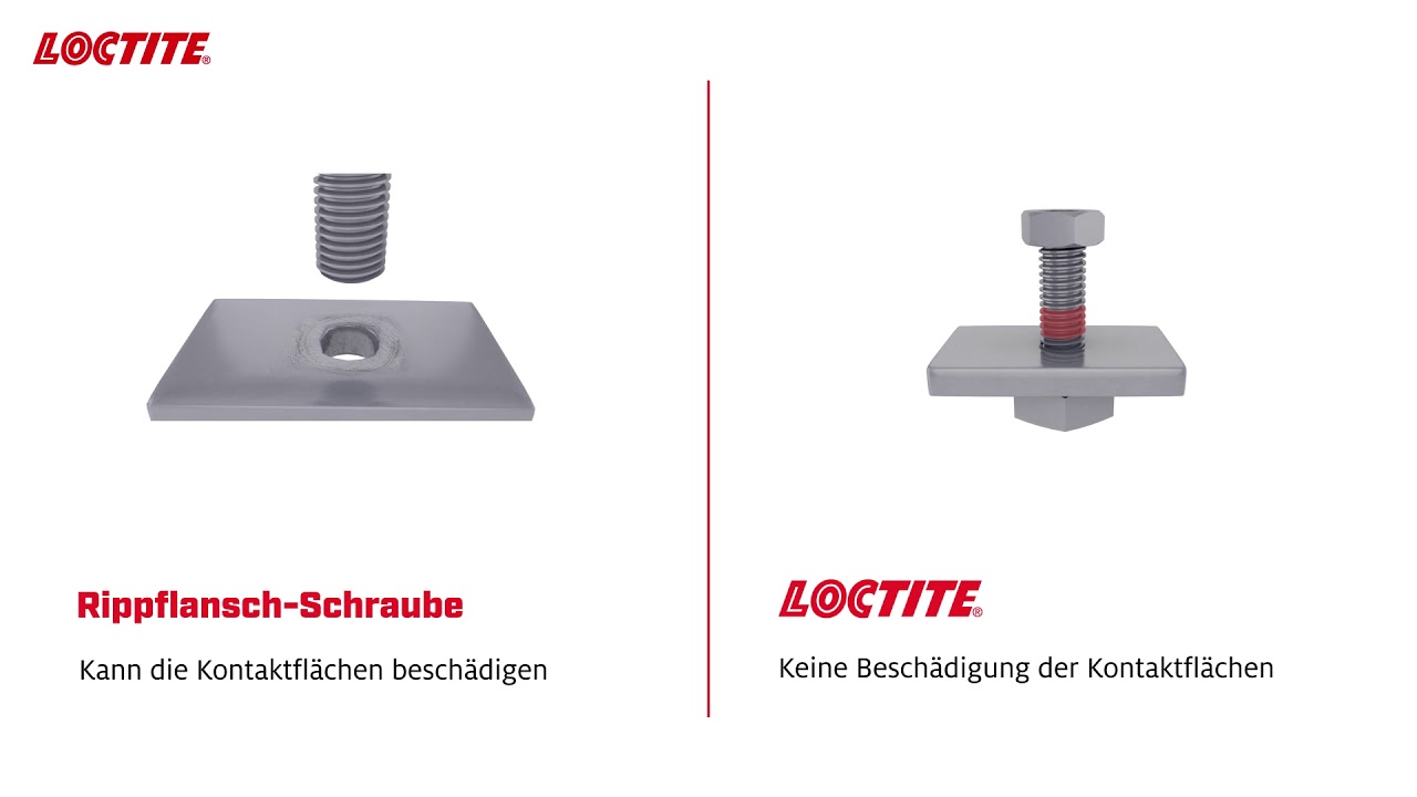 LOCTITE Schraubensicherung vs. Rippflansch-Schrauben