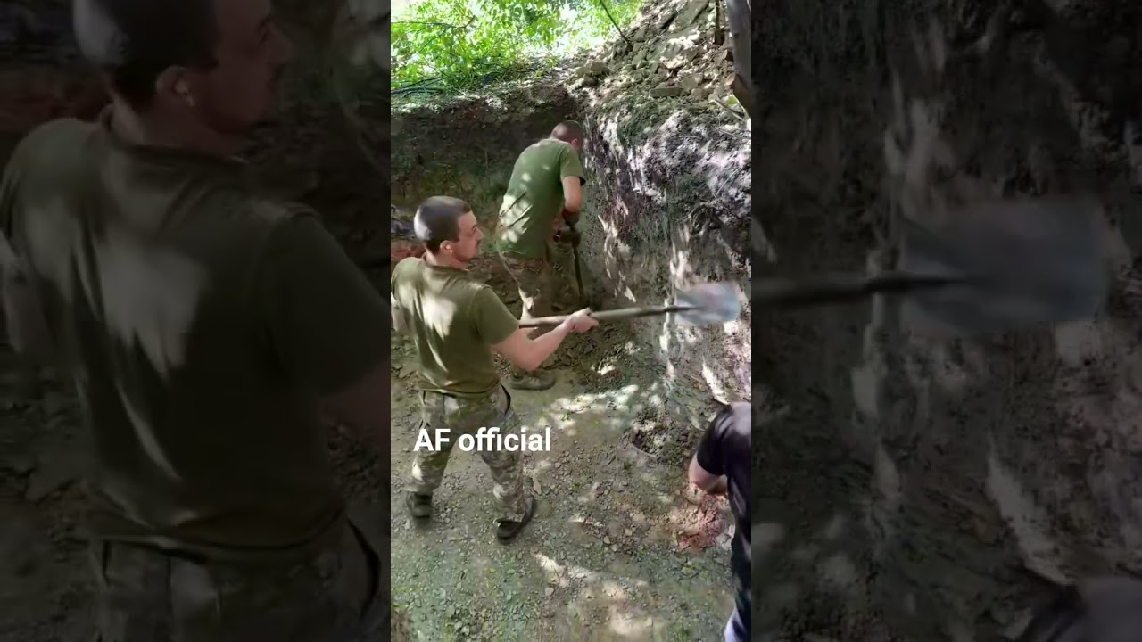 The Ukrainian military is digging trenches #shorts