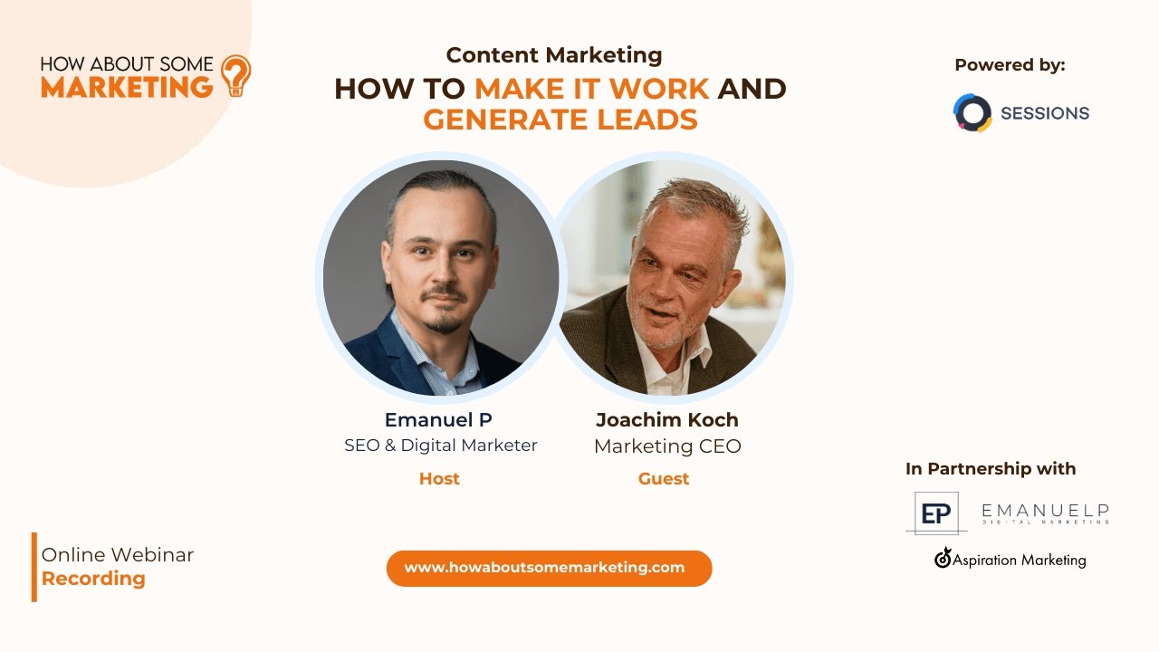 Unlock 🔓 the Power of Content Marketing ft. Joachim Koch - How About Some Marketing? Webinar