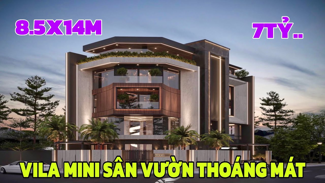 Đẹp muốn xỉu luôn ! Với căn Vila Mini 8.5 x 14m 3 lầu Sân Vườn Cây Xanh thoáng mát rẻ hơn gần 3 tỷ