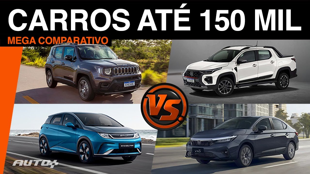 MEGA COMPARATIVO at&eacute; R$150 mil: RENEGADE,  STRADA, DOLPHIN ou CITY?