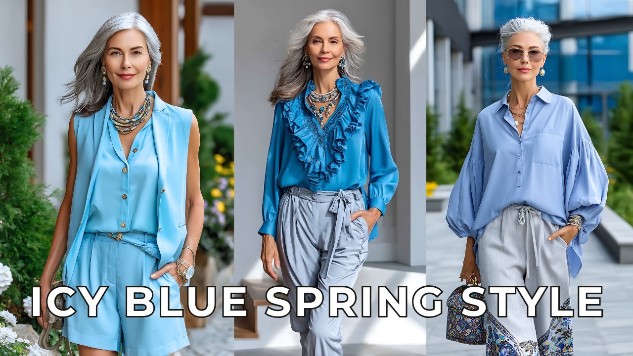 💙 Chic Icy Blue Outfits for Mature Women 60+: Quiet Luxury Meets Boho Style