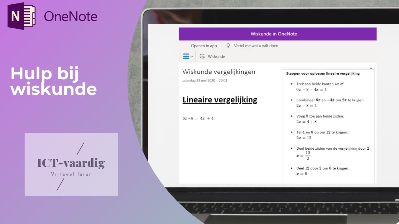 OneNote - Hulp bij wiskunde