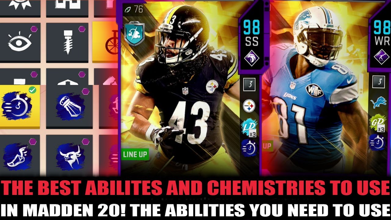 THE BEST ABILITIES AND CHEMISTRIES YOU NEED MADDEN 20! THE ABILITES YOU NEED TO BE USING! | MUT 20