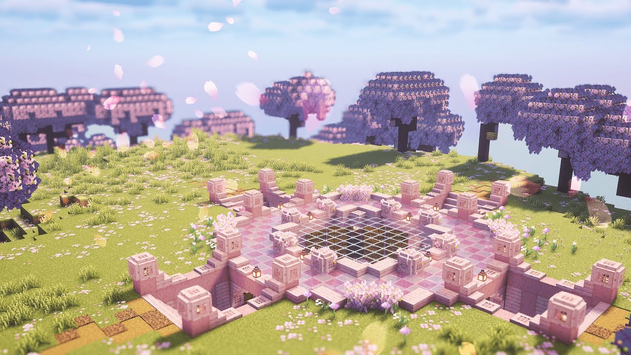 【マインクラフト】桜ブロックで作る、かわいい地下倉庫の作り方 | Sakura Storage Base Tutorial