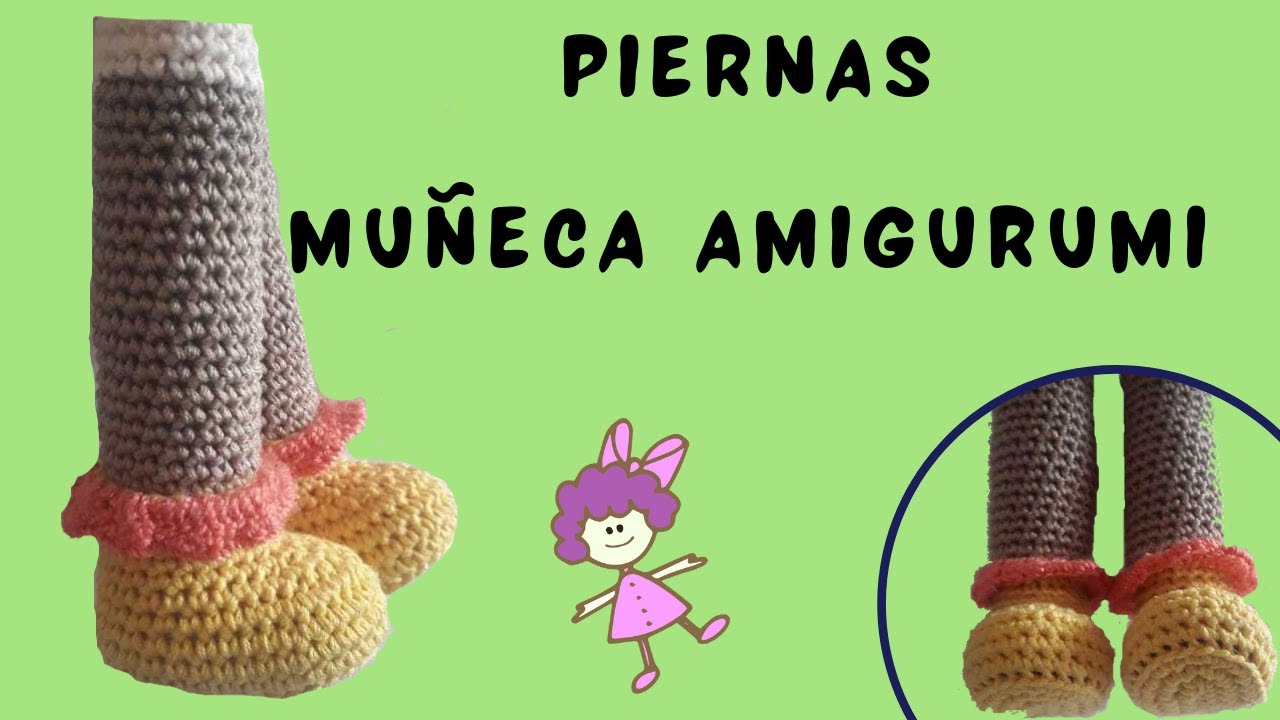 Piernas amigurumi / piernas tejidas para muñeca a crochet