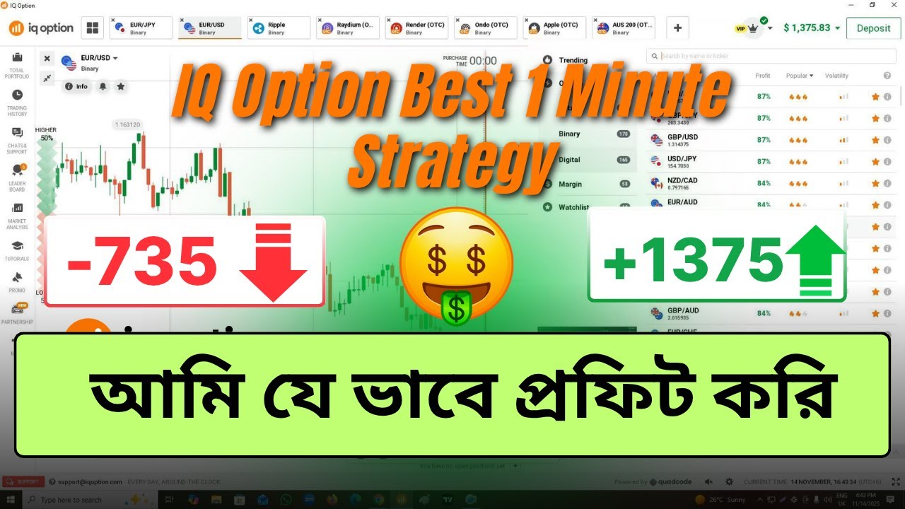IQ Option Best 1 Minute Strategy | আমি যে ভাবে প্রফিট করি