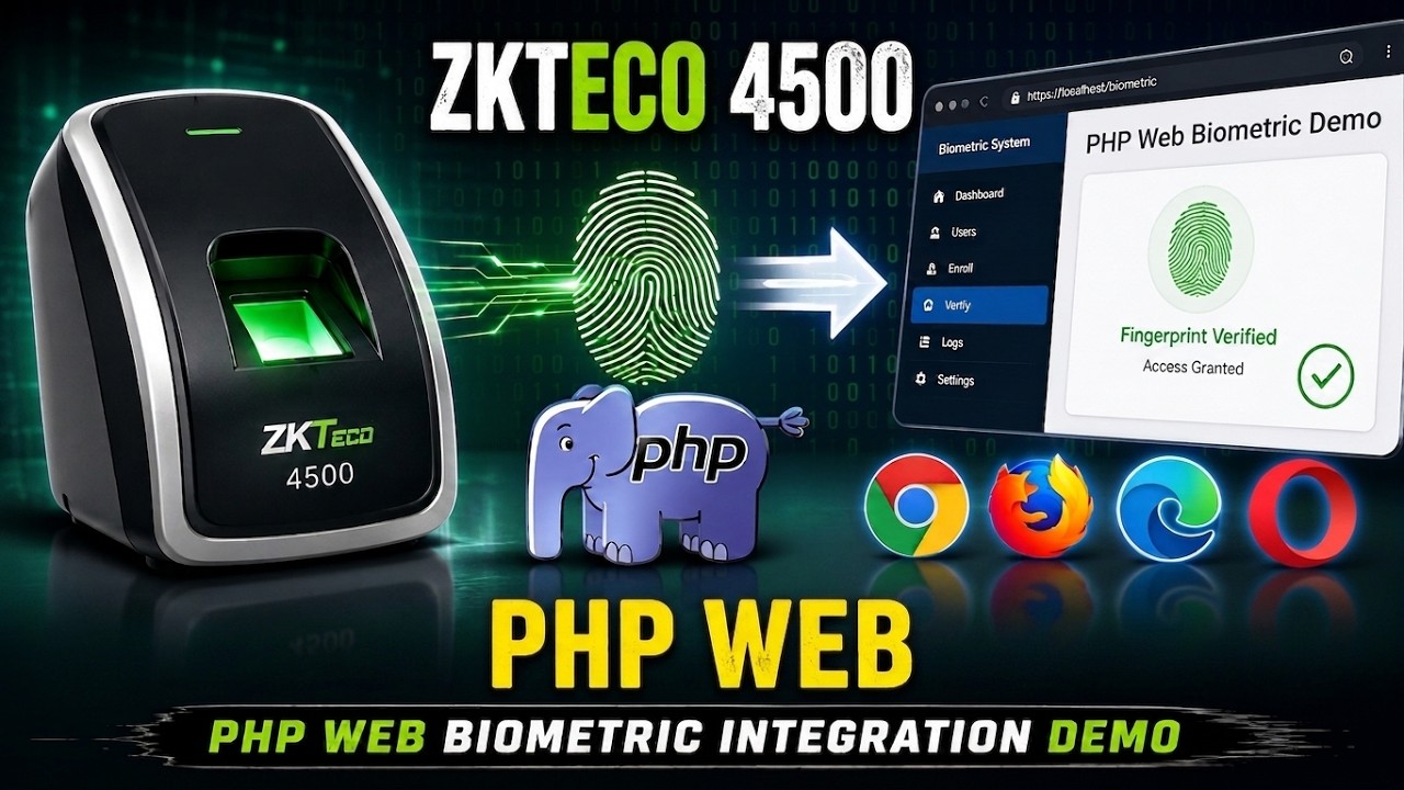 ZKTeco 4500 PHP Web Biometric integration DEMO