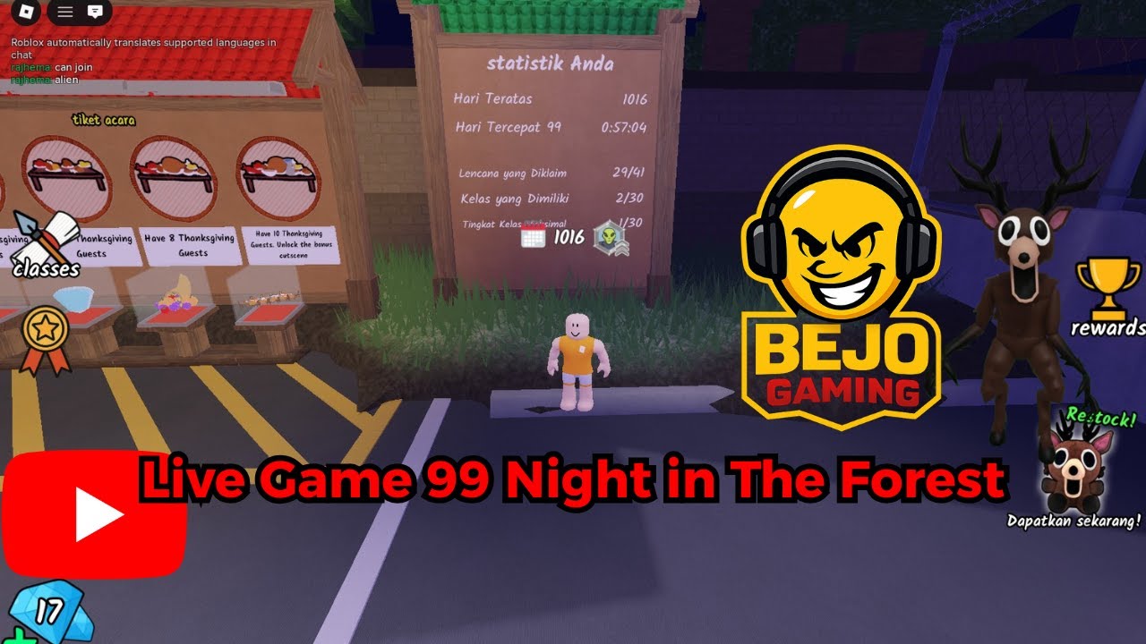 Survival Ekstrim! 99 Night in The Forest Roblox – Live Sampai Tamat! 🌙🔥