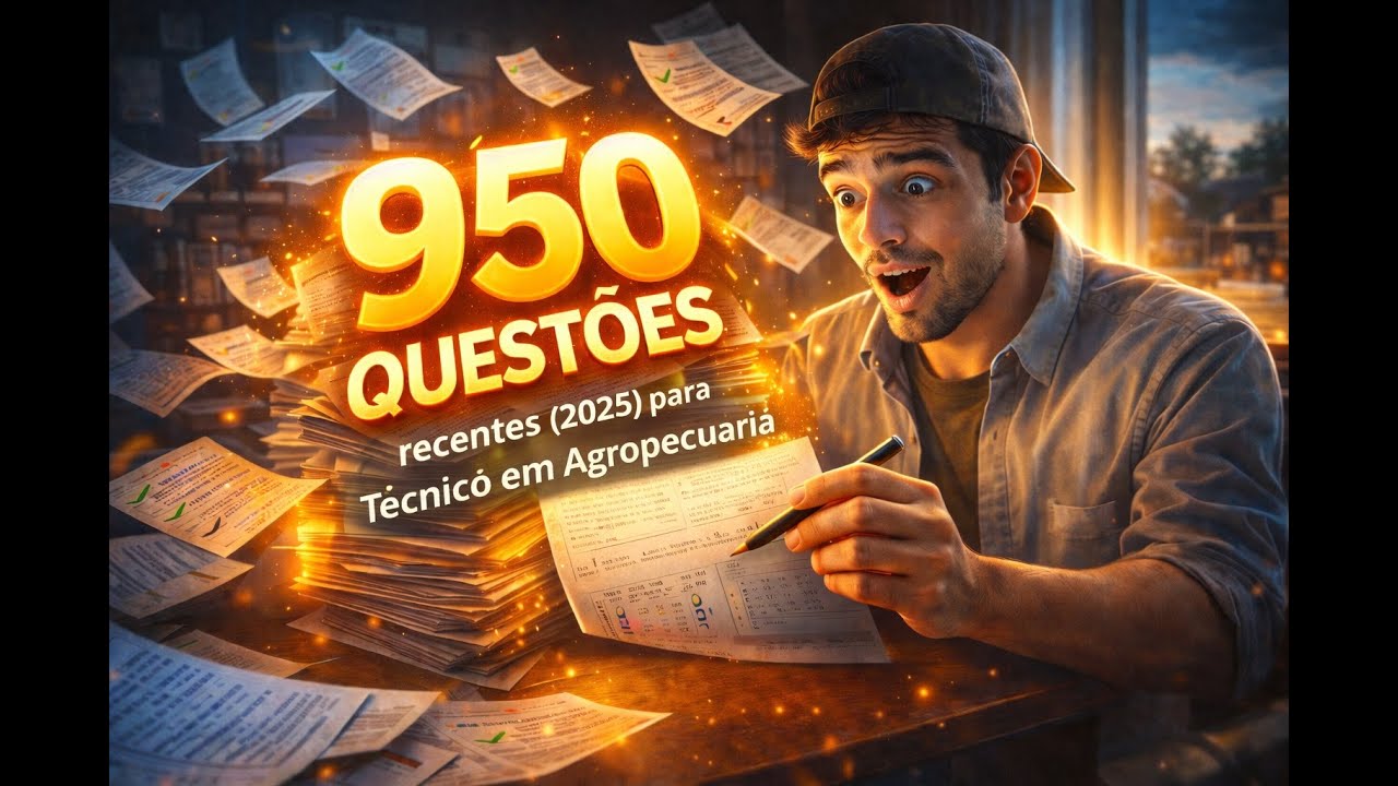950 QUESTÕES Técnico Agropecuária (2025) — Treine exatamente como vai cair na sua prova! Vc aprovado