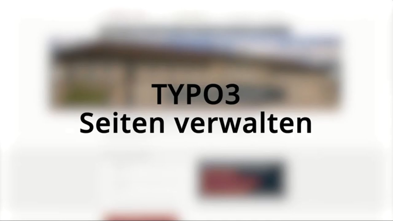TYPO3 10 Seiten verwalten