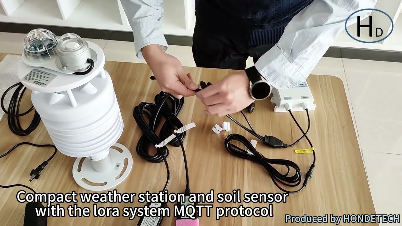 Compact weather station and soil sensor with the lora system MQTT protocol