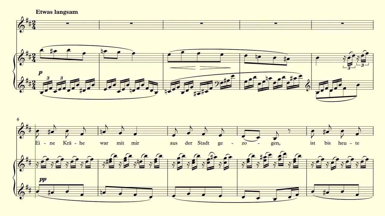 Die Krähe   Schubert   accompaniment in B minor