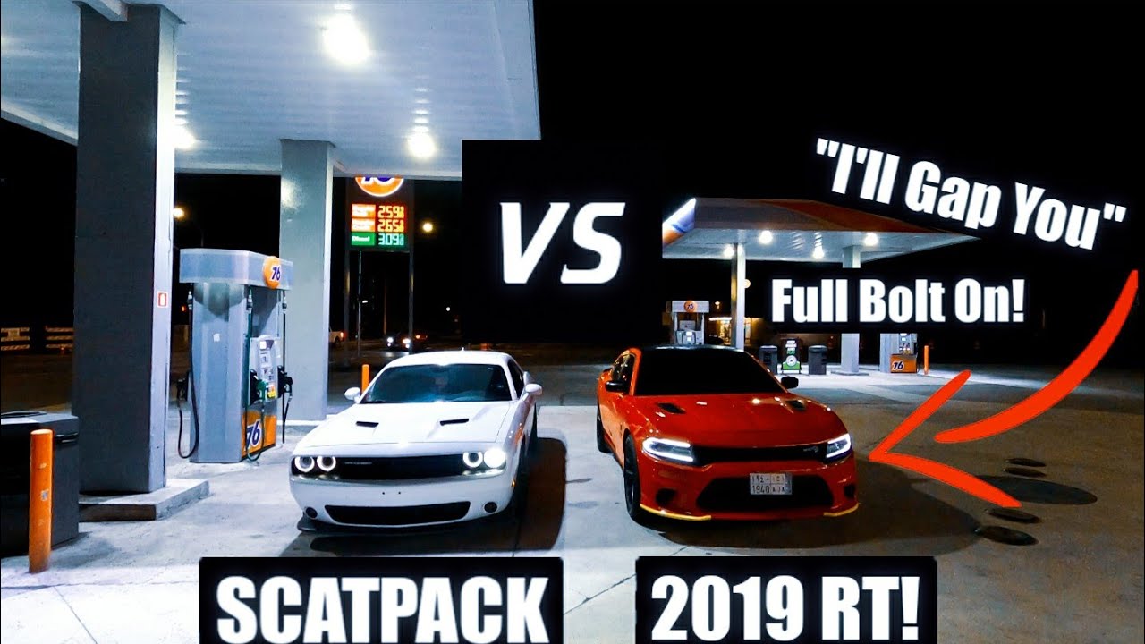 Full Bolt on 2019 Charger RT calls out my tuned Scatpack Challenger 392!!! (MUST WATCH!!!!)