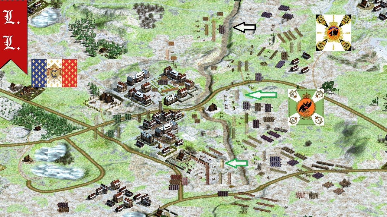 Cossacks 2 Battle for Europe - Custom battle Jelau(2): Russia, Prussia vs France (#17)