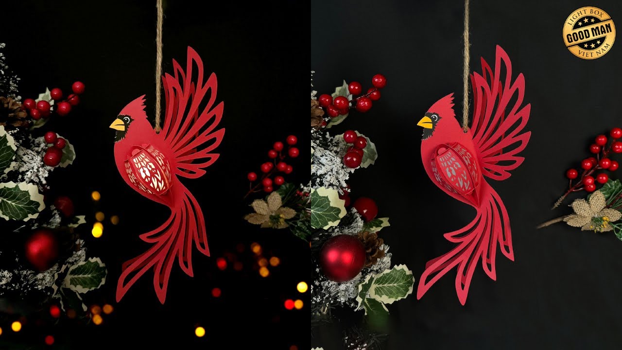 How To Make Paper Cut Lantern Cardinal Bird