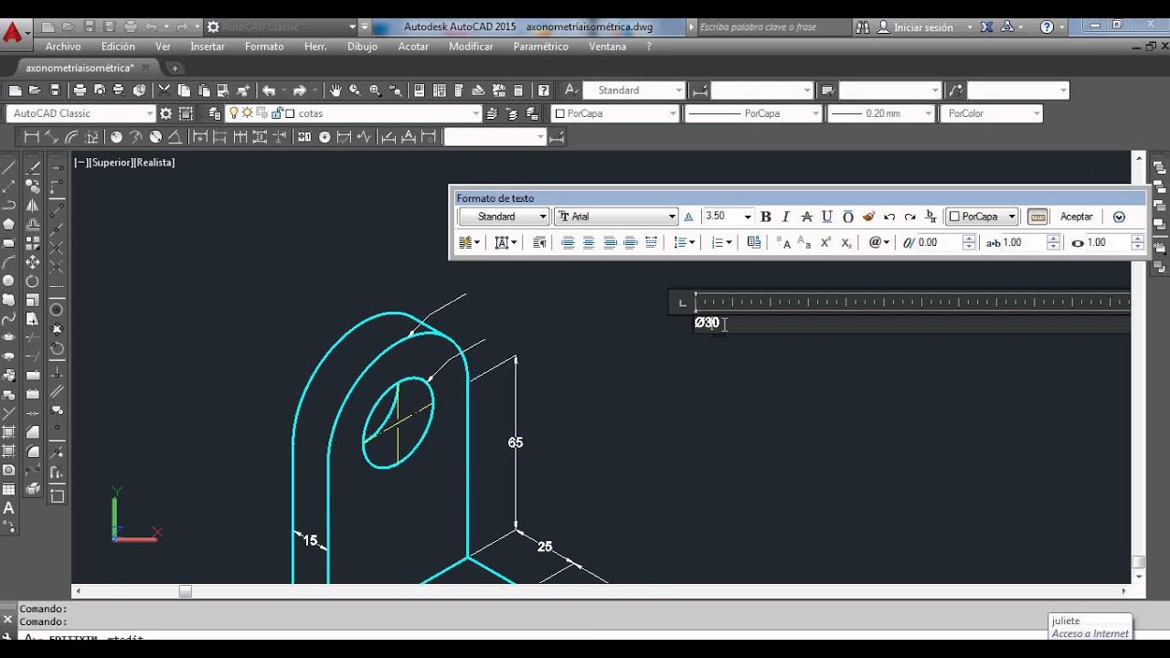 Acotar Isométrica en AutoCad incluidas curvas.