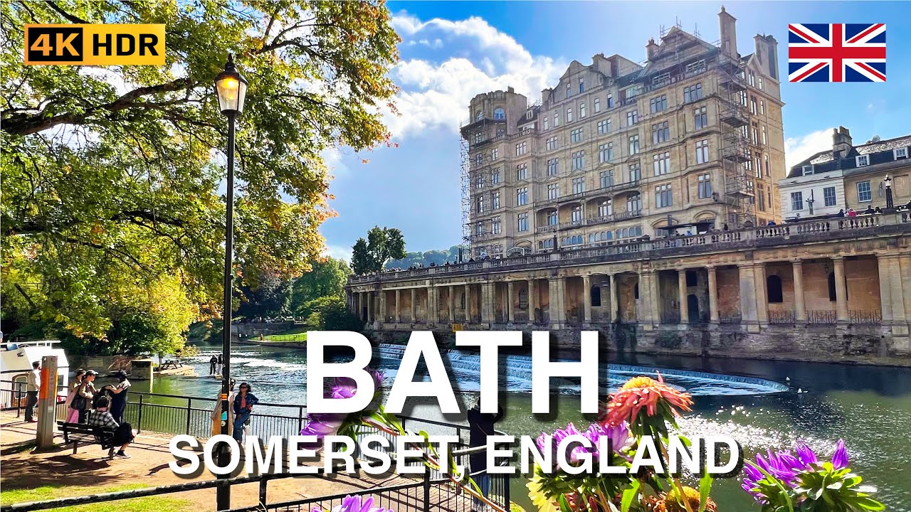 BATH England Walking Tour | A Relaxing Virtual Walk Through a UNESCO World Heritage City | 4K HDR