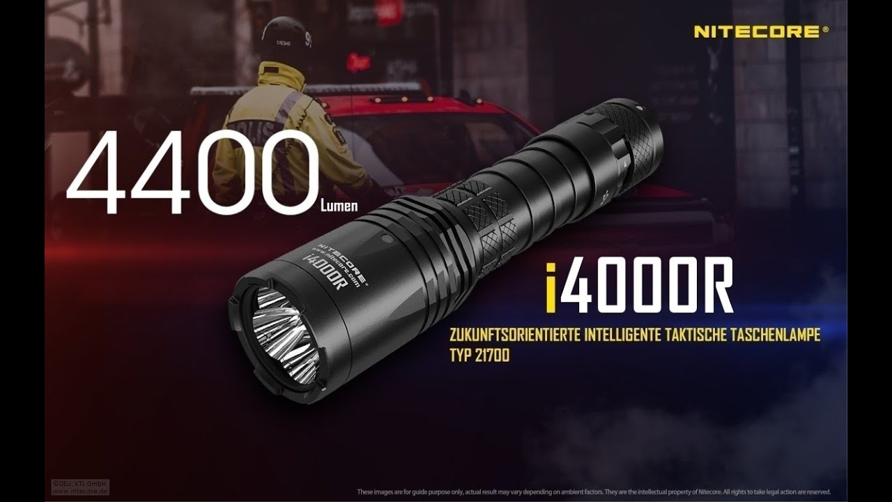 Nitecore I4000r 4400 Lumen 21700 Akku Taschenlampe