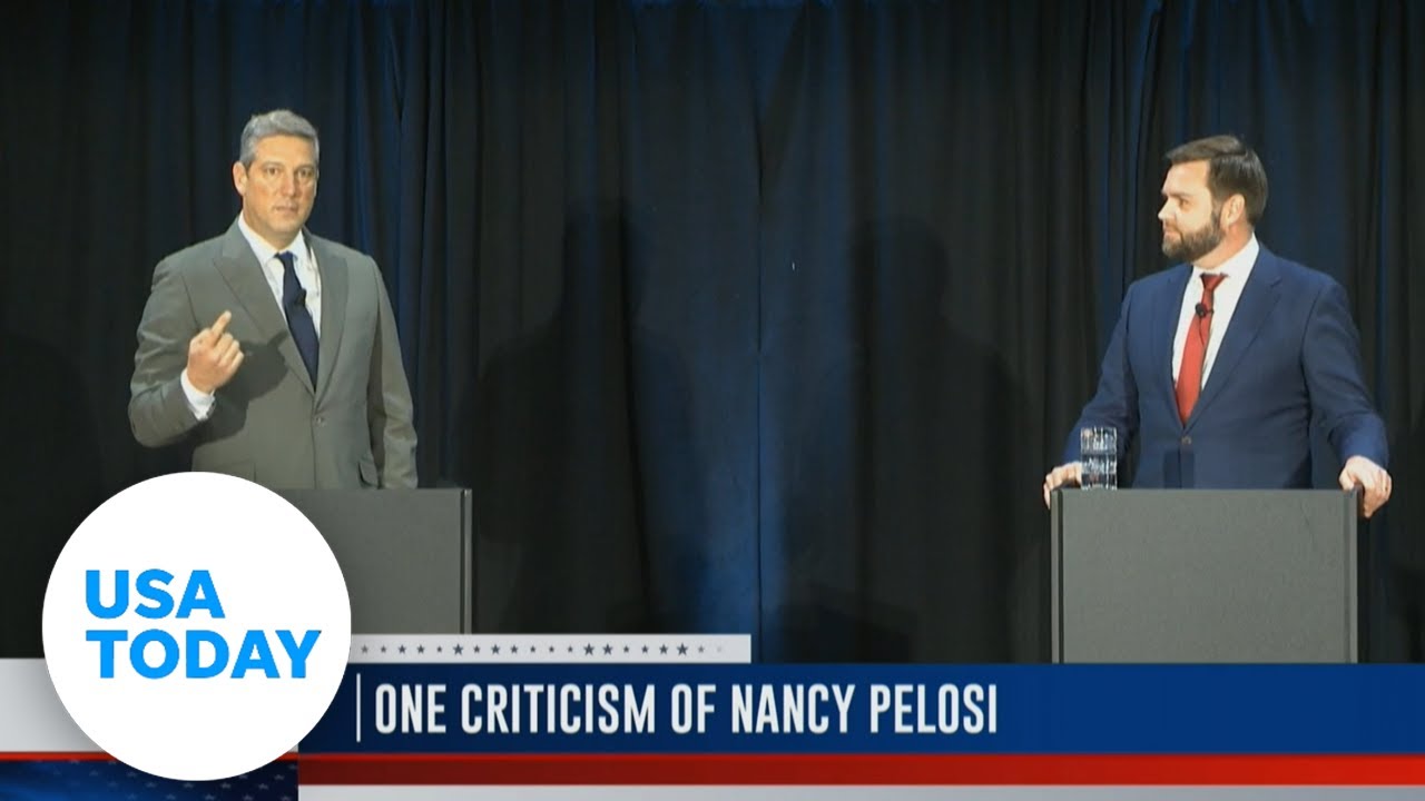 Trump and Pelosi cause a heated debate between J.D. Vance and Tim Ryan | USA TODAY