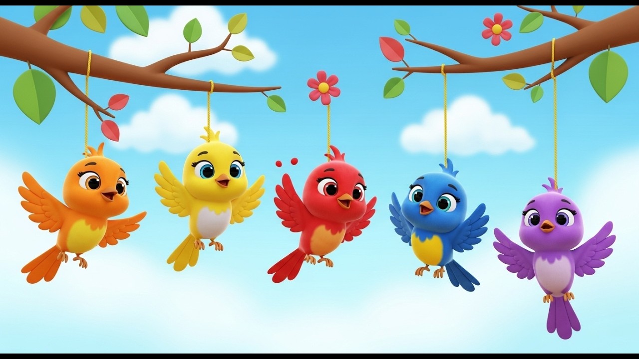 Cinco Pequeños Orioles Swing Swing Swing | Canción de Aves y Ritmo para Niños