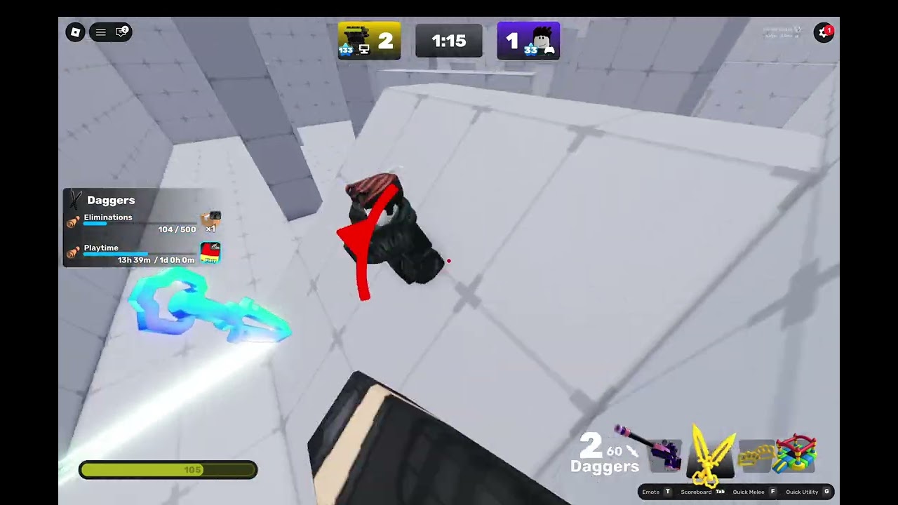 Playing 1v1 in roblox rivals