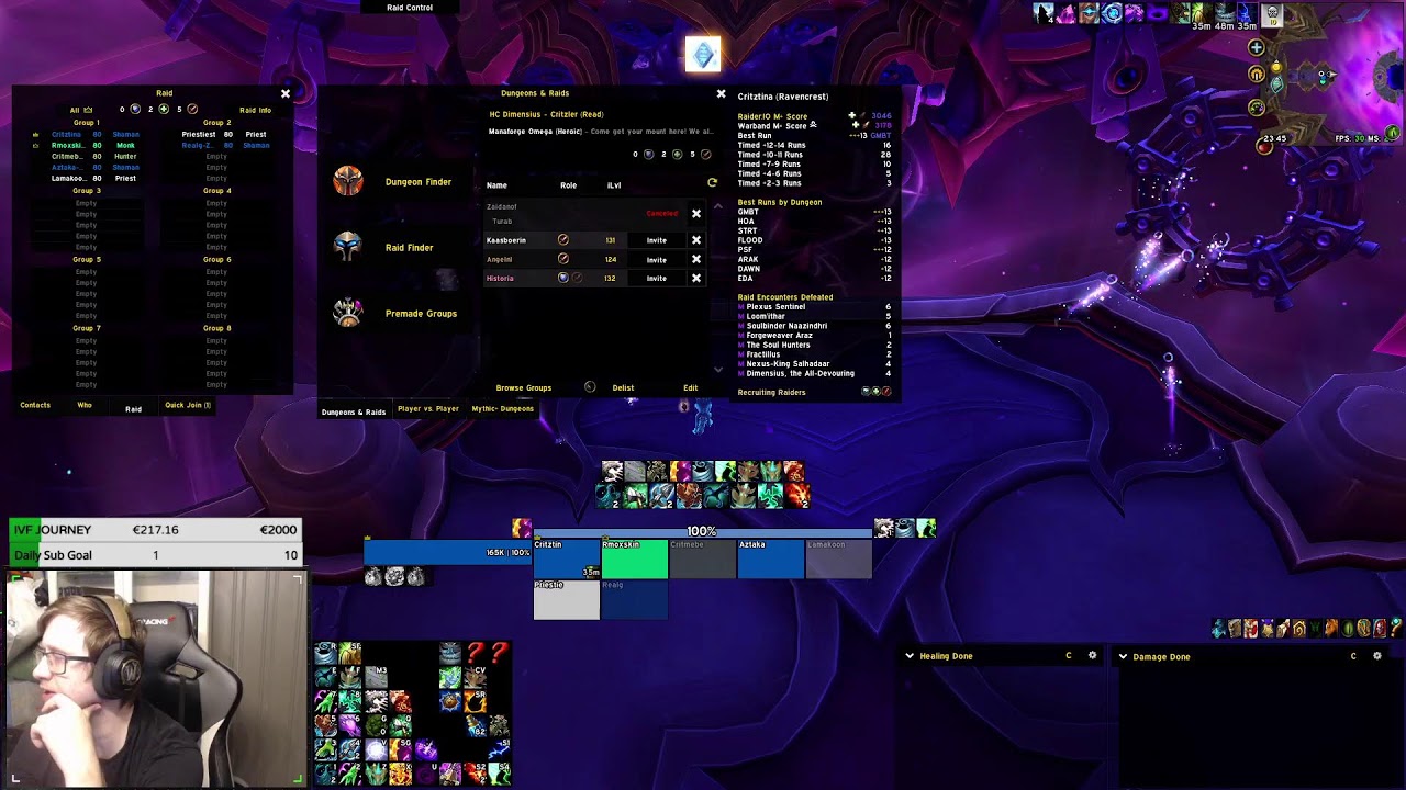 Heroic viewer raid and dimensius carries / keys!    #gaming  #wow #worldofwarcraft #carries