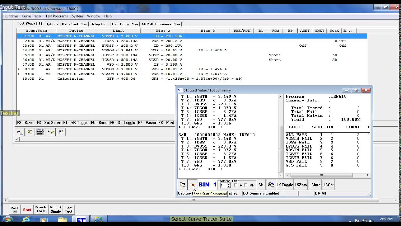 IRF612 ATE Test Demo