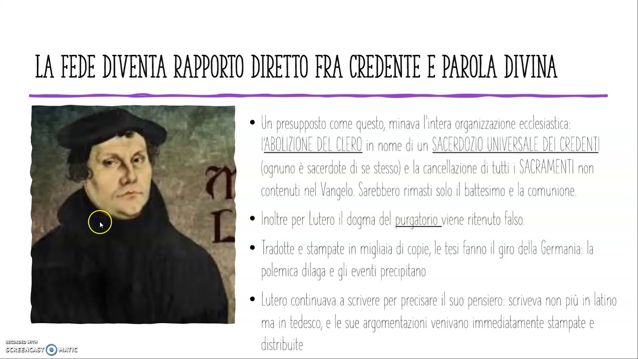 La riforma protestante: Lutero, le 95 tesi e Calvino