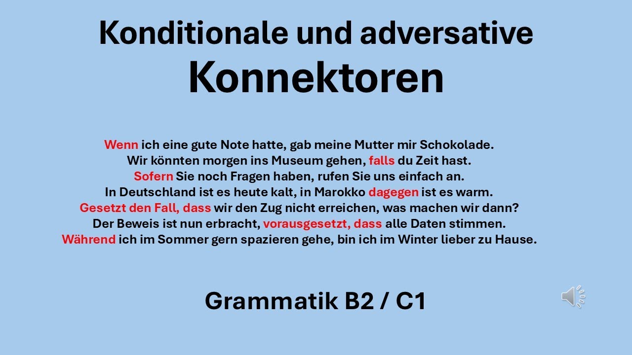 Konditionale und adversative Konnektoren
