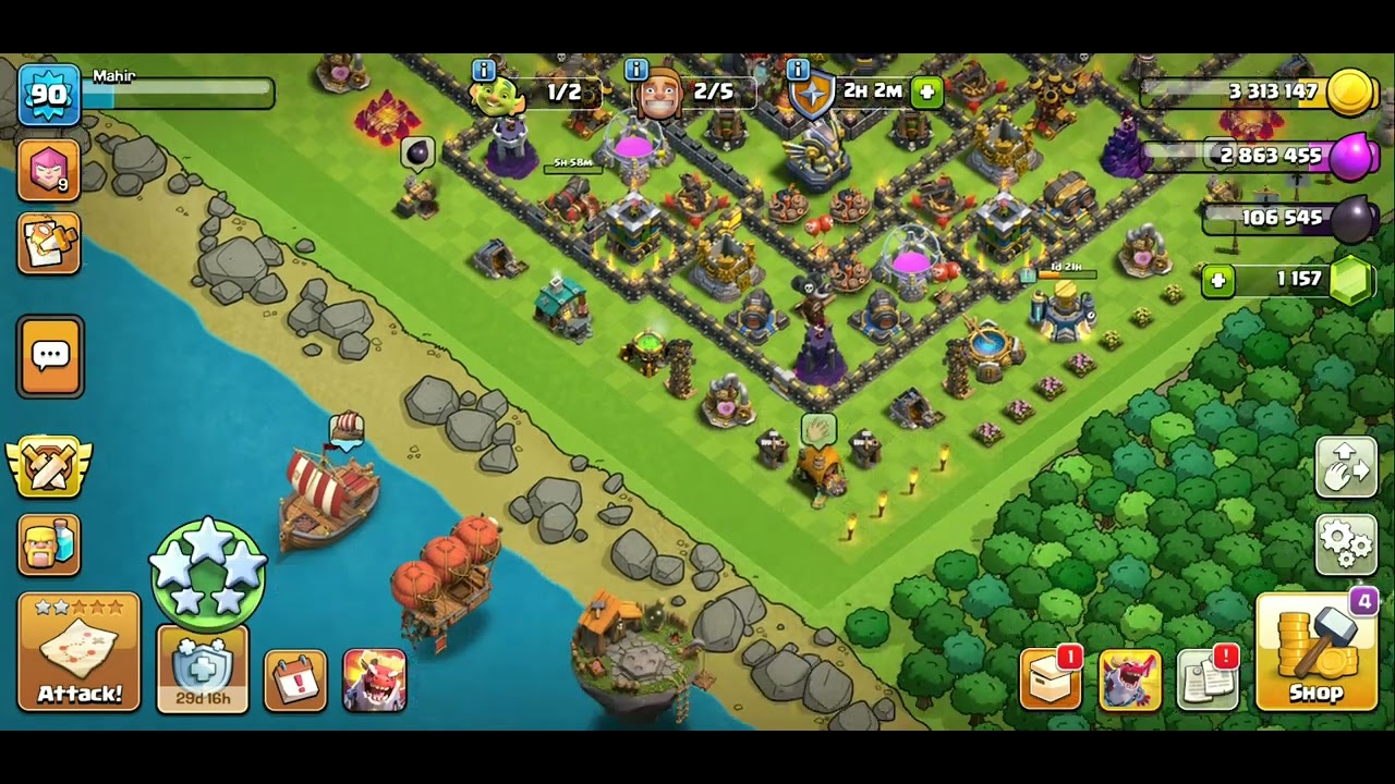 Playing clash of clans 