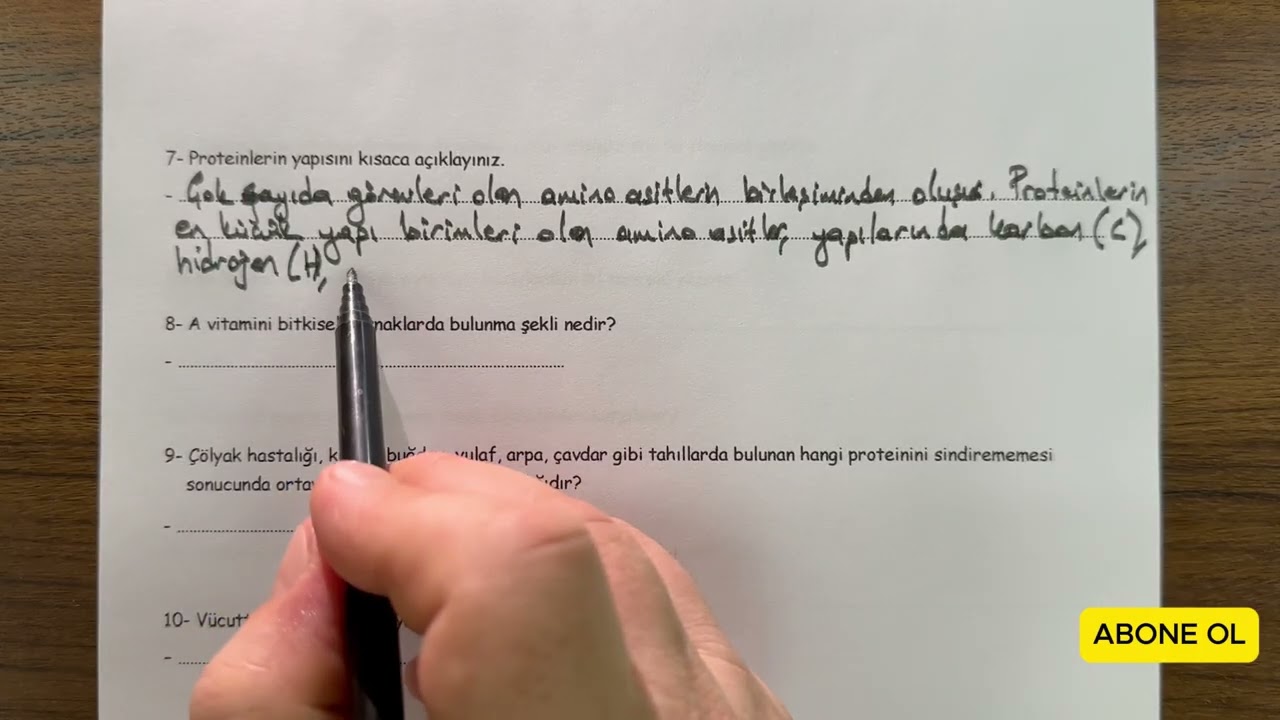 9. Sınıf Beslenme İlkeleri ve Hijyen 2. Dönem 1. Yazılı