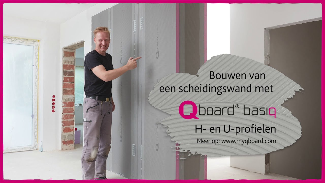 Bouwen van een scheidingswand met Qboard basiq, H- en U-profilen