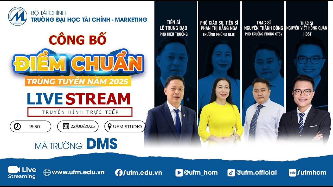 UFM công bố điểm chuẩn trúng tuyển năm 2025